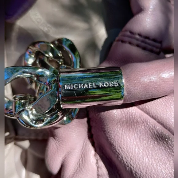 MICHAEL Michael Kors ERIN lilac leather shoulder handbag - Picture 9 of 17